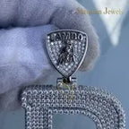 Custom D Initial Letter Diamond icy Pendant - 13.09 CTW