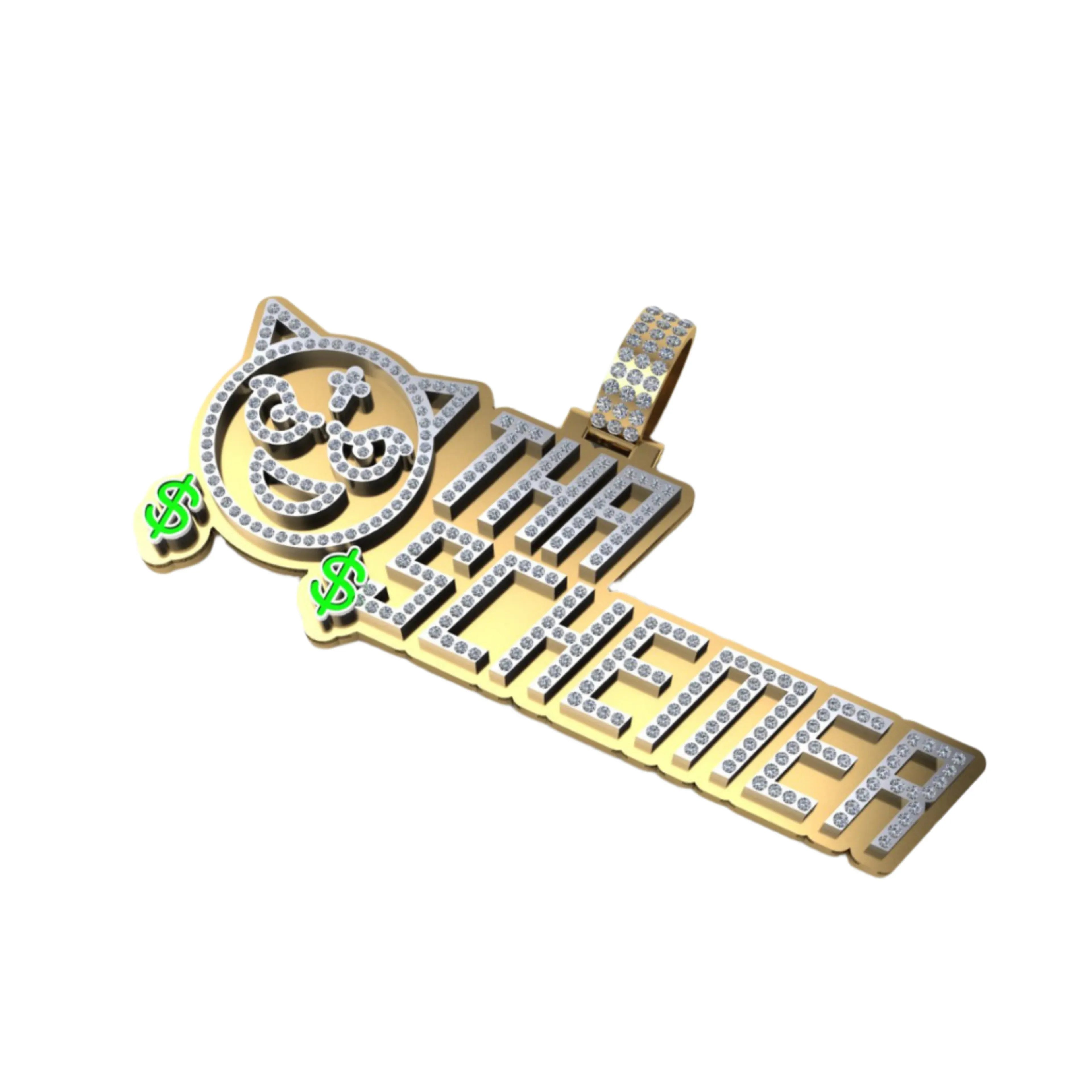 Custom Diamond Letter Pendant VVS Moissanite Schemer -1.56 CTW