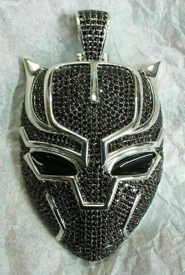 Trending Marvel Black Panther VVS Diamond Pendant for Men Craftsmanship - 3.67 CTW