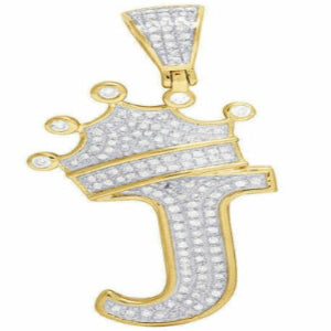 Custom "CROWN J" Letter Diamond Pendant - 2.73 CTW.
