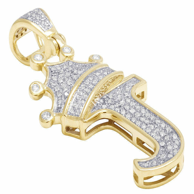 Custom "CROWN J" Letter Diamond Pendant - 2.73 CTW.