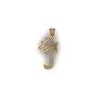Custom "CROWN J" Letter Diamond Pendant - 2.73 CTW.