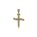 Nail Cross Diamond Pendant 14K Solid Gold - 0.57 CTW