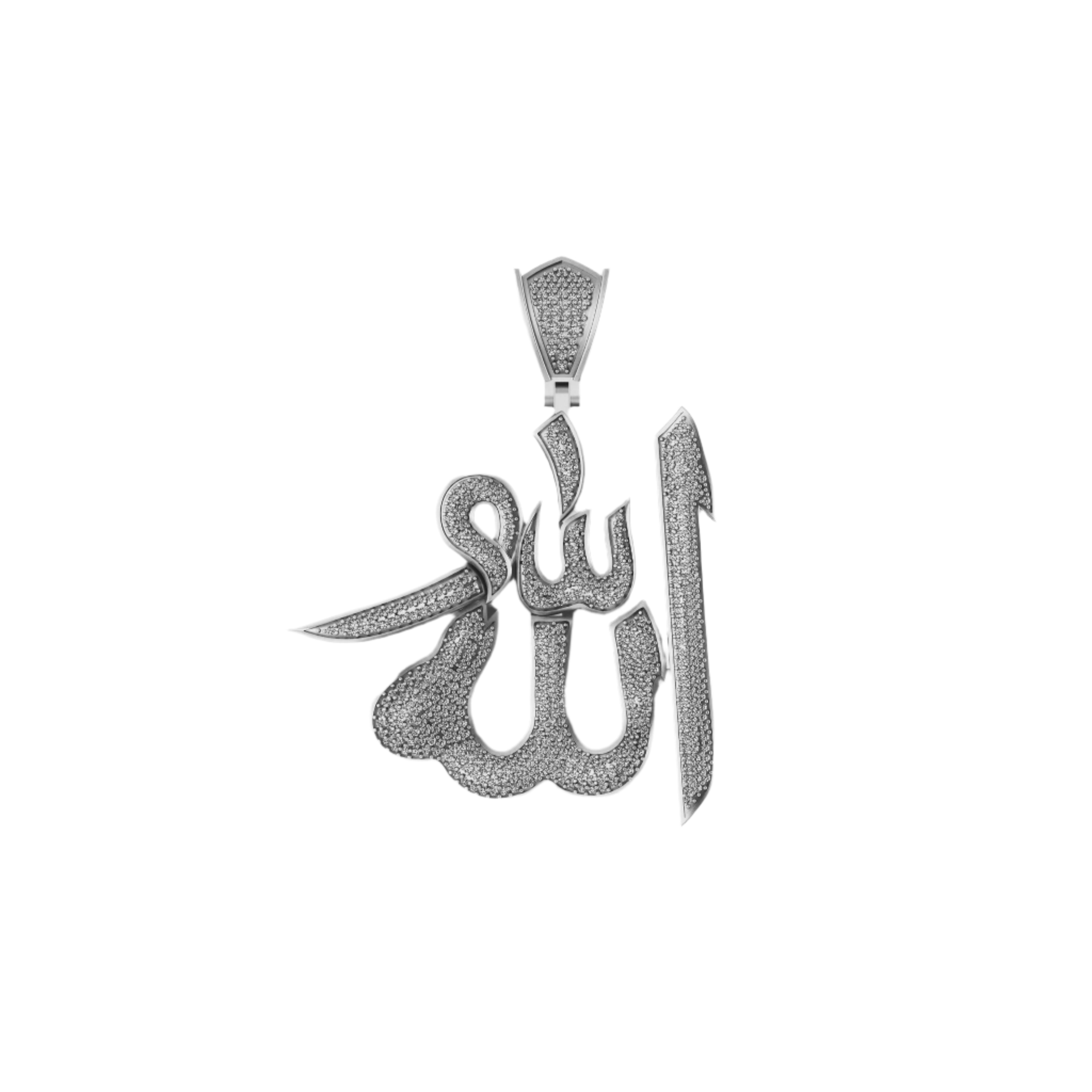 Custom Urdu Letter VVS Diamond Pendant 14K Solid Gold - 2.81 CTW