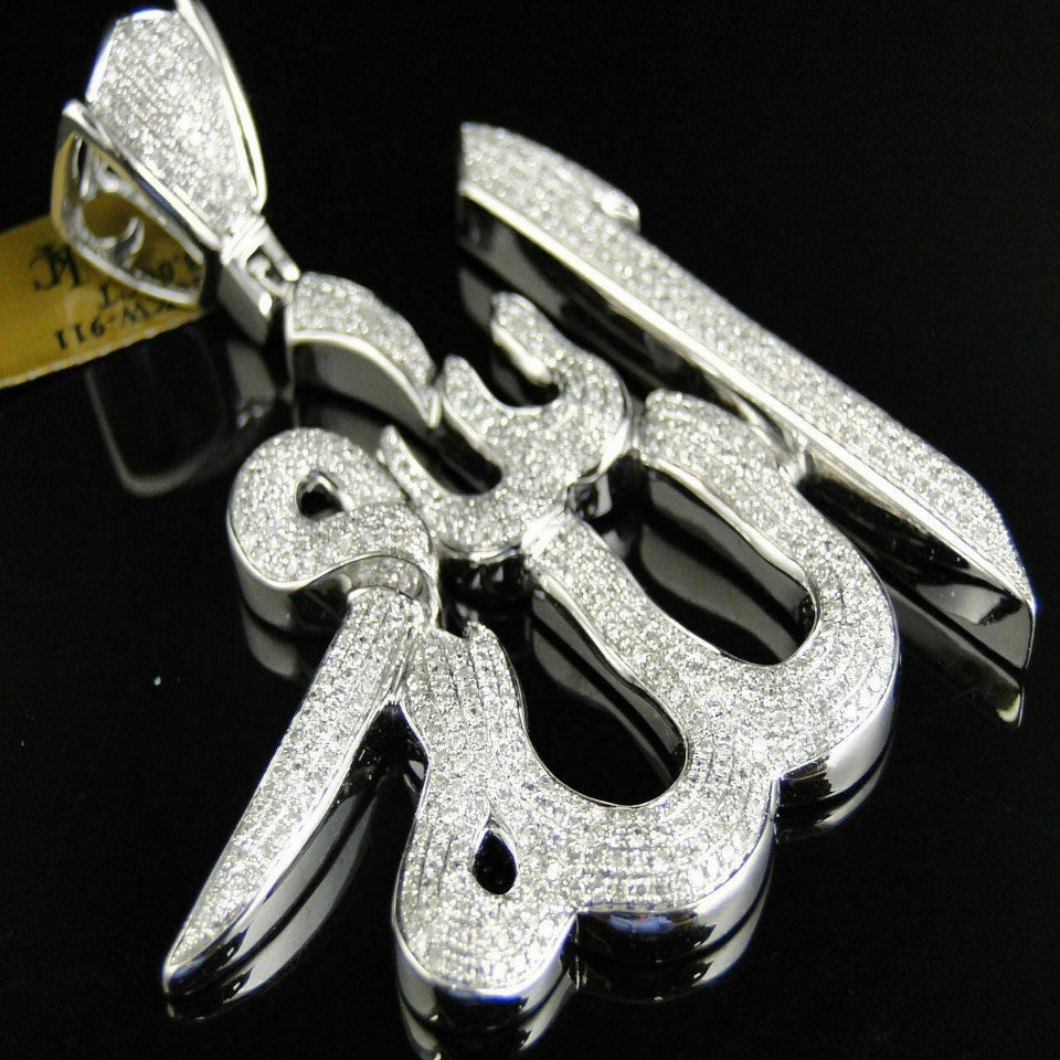 Custom Urdu Letter VVS Diamond Pendant 14K Solid Gold - 2.81 CTW