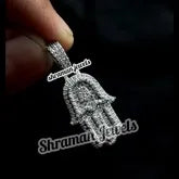 Diamond Hamsa Pendant Icy VVS Moissanite Charm -1.94 CTW