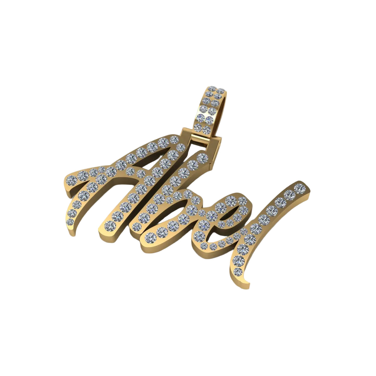 Personalized Abel Pendant 14K solid Gold VVS Diamond - 1.01 CTW