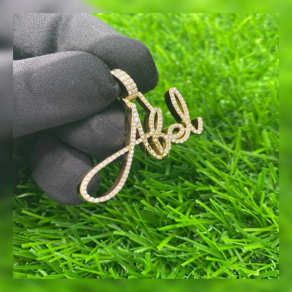 Personalized Abel Pendant 14K solid Gold VVS Diamond - 1.01 CTW