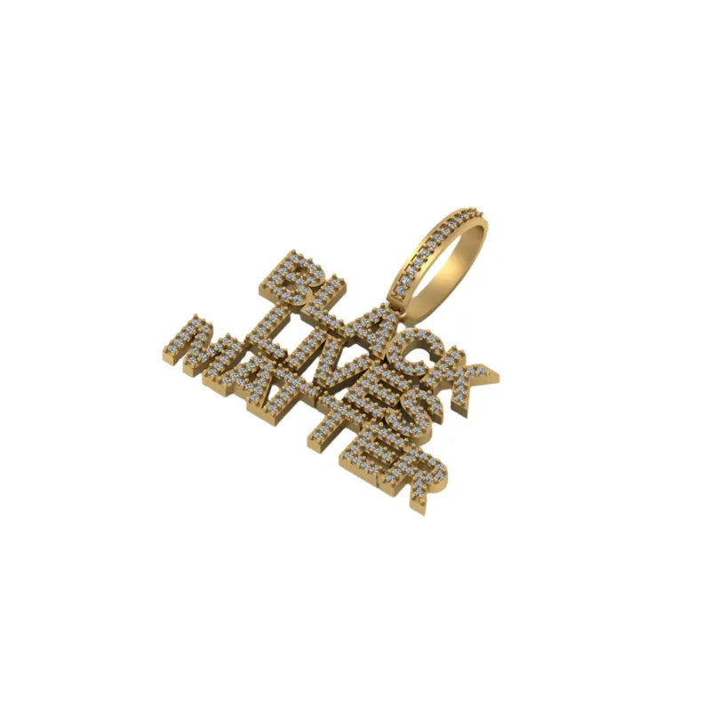 Custom Letter Diamond Pendant 14K Solid Gold - 1.57 CTW