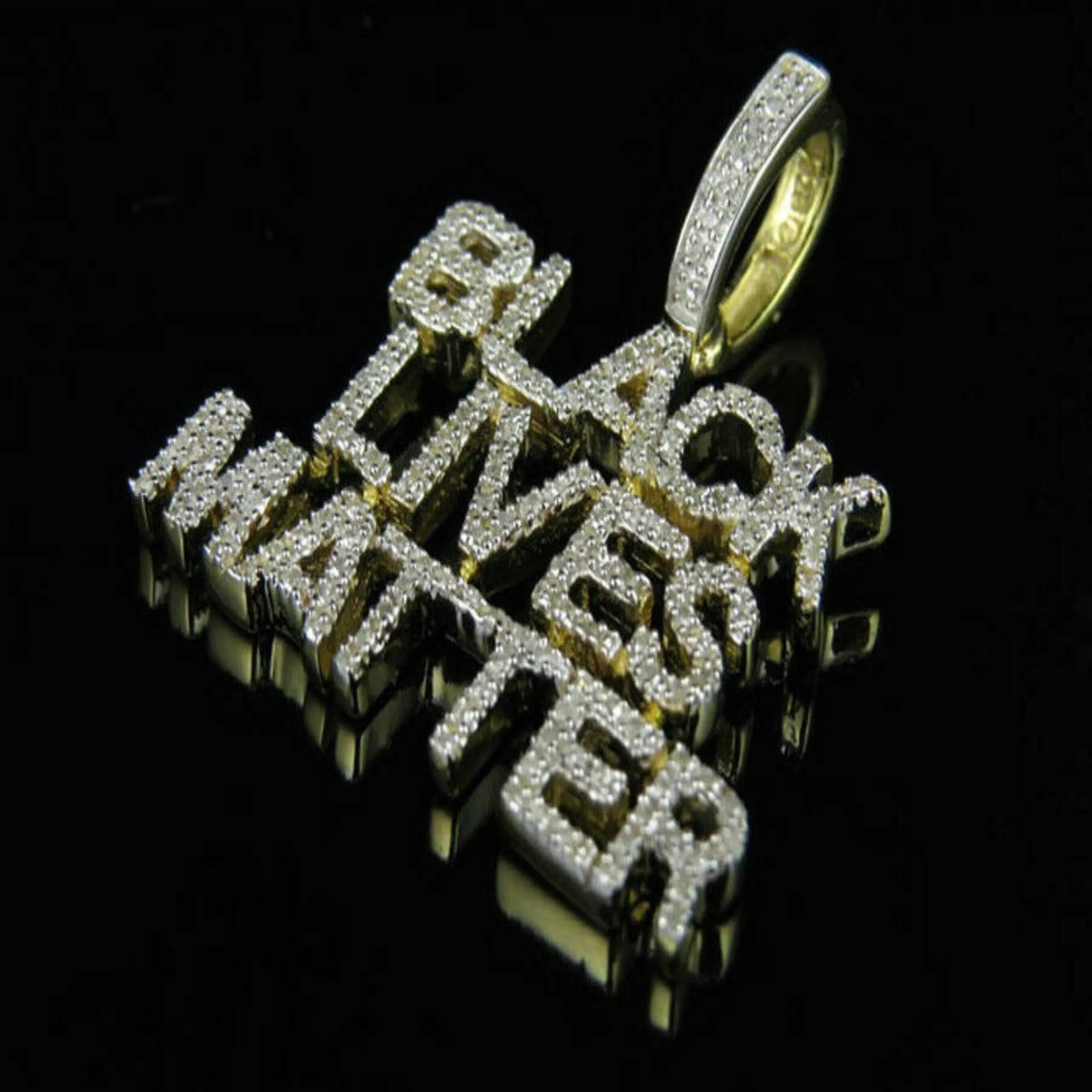 Custom Letter Diamond Pendant 14K Solid Gold - 1.57 CTW