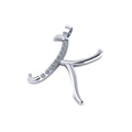 Diamond K Initial Pendant Custom Handmade Alphabet Charm - 0.37 CTW