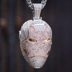 Iron Man Diamond Pendant 14K Solid Gold - 3.12 CTW