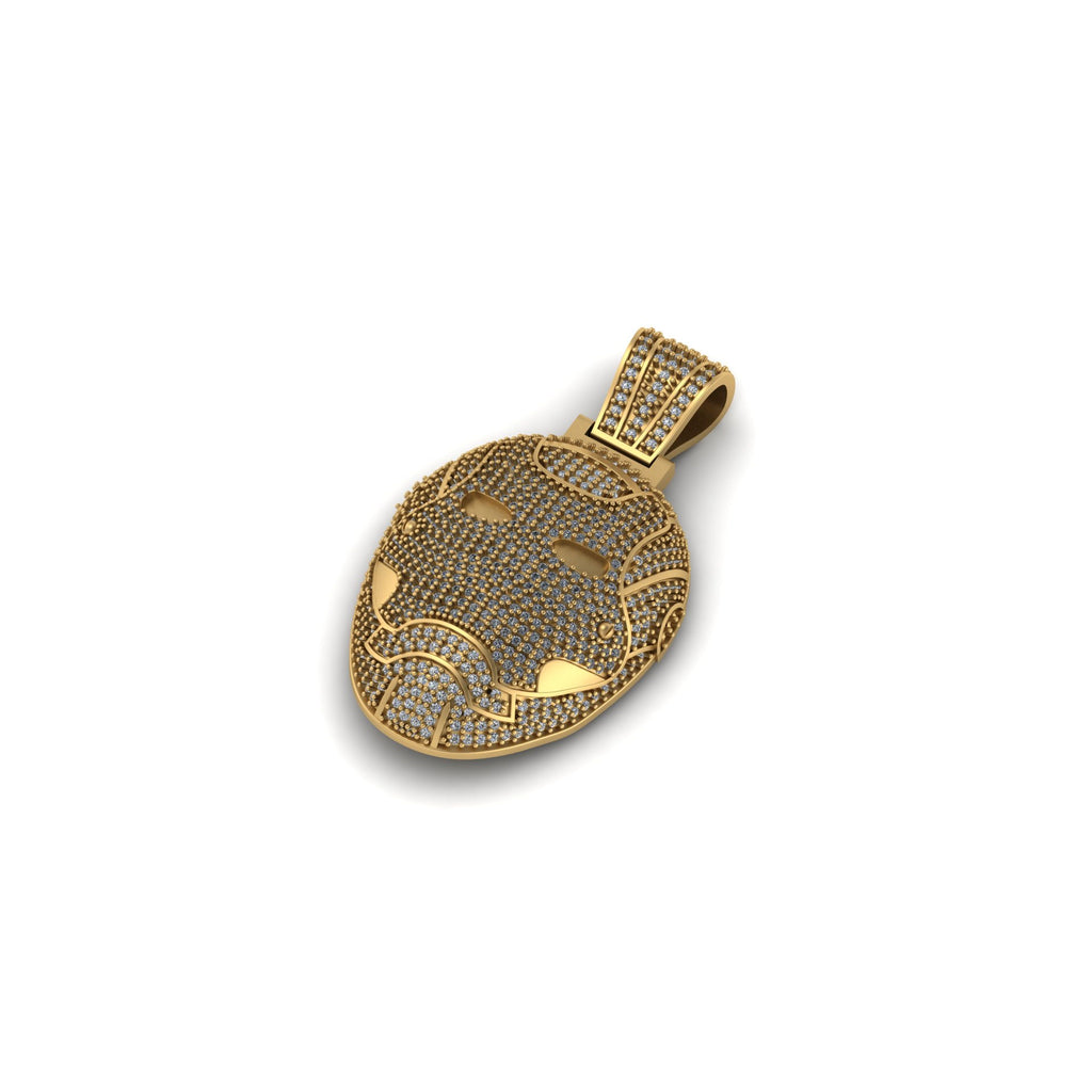 Iron Man Diamond Pendant 14K Solid Gold - 3.12 CTW