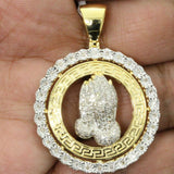 Custom Praying Hands Diamond Pendant