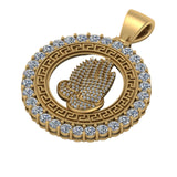 Custom Praying Hands Diamond Pendant