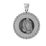 Custom Praying Hands Diamond Pendant