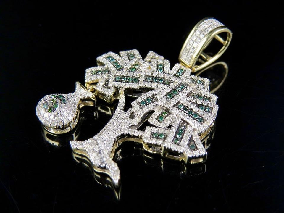 Money Tree Diamond Pendant 10K Solid Gold - 1.86 CTW