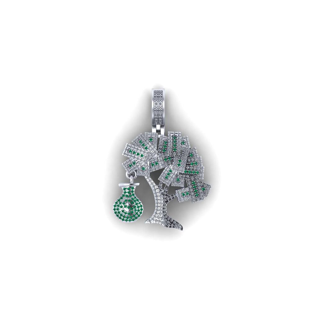 Money Tree Diamond Pendant 10K Solid Gold - 1.86 CTW