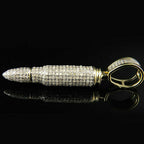 Gold AK-47 Bullet Natural Diamonds Pendant- 2.43 CTW