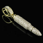 Gold AK-47 Bullet Natural Diamonds Pendant- 2.43 CTW