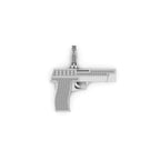 14K Solid Gold Mini Pistol Pendant Diamond -0.68 CTW