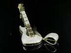 Electric Guitar Diamond Pendant 10k Solid Gold - 1.60 CTW
