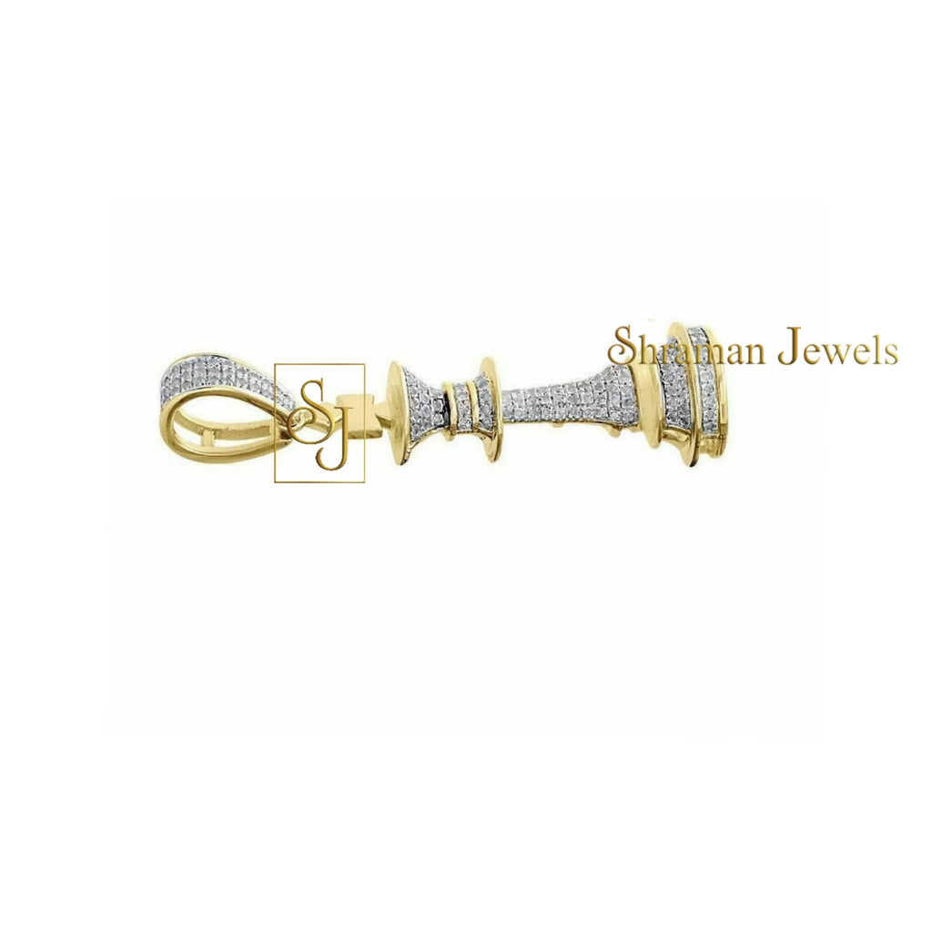 King Chess Piece Diamond Pendant 14k Solid Gold - 1.63 CTW
