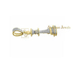 King Chess Piece Diamond Pendant 14k Solid Gold - 1.63 CTW