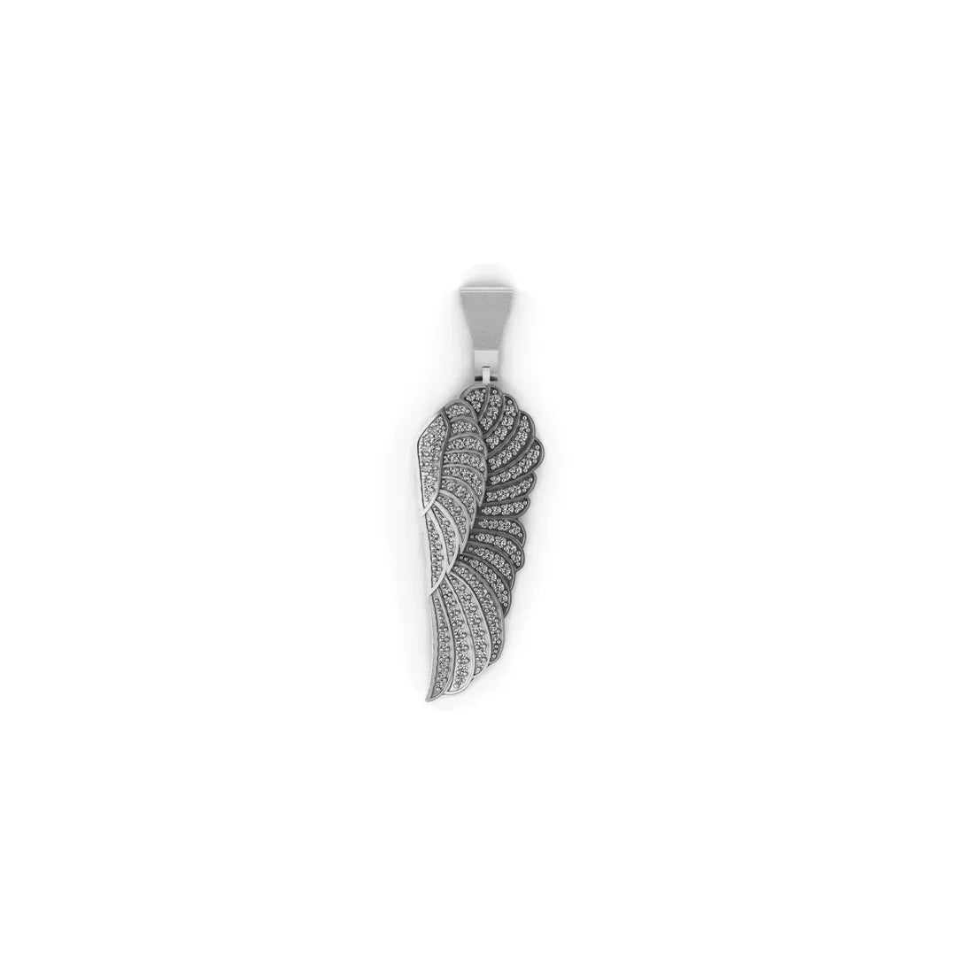 Angel Wing Diamond Pendant 14k Solid Gold - 0.732 CTW