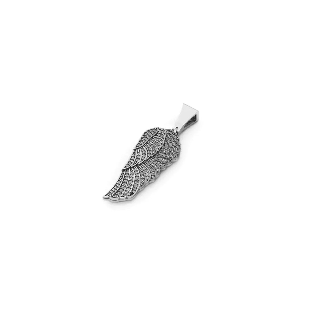 Angel Wing Diamond Pendant 14k Solid Gold - 0.732 CTW