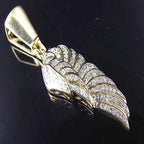 Angel Wing Diamond Pendant 14k Solid Gold - 0.732 CTW