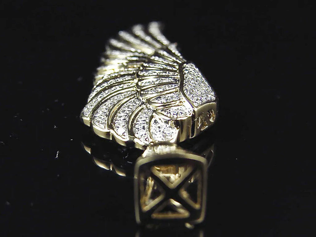 Angel Wing Diamond Pendant 14k Solid Gold - 0.732 CTW