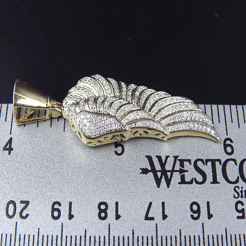 Angel Wing Diamond Pendant 14k Solid Gold - 0.732 CTW