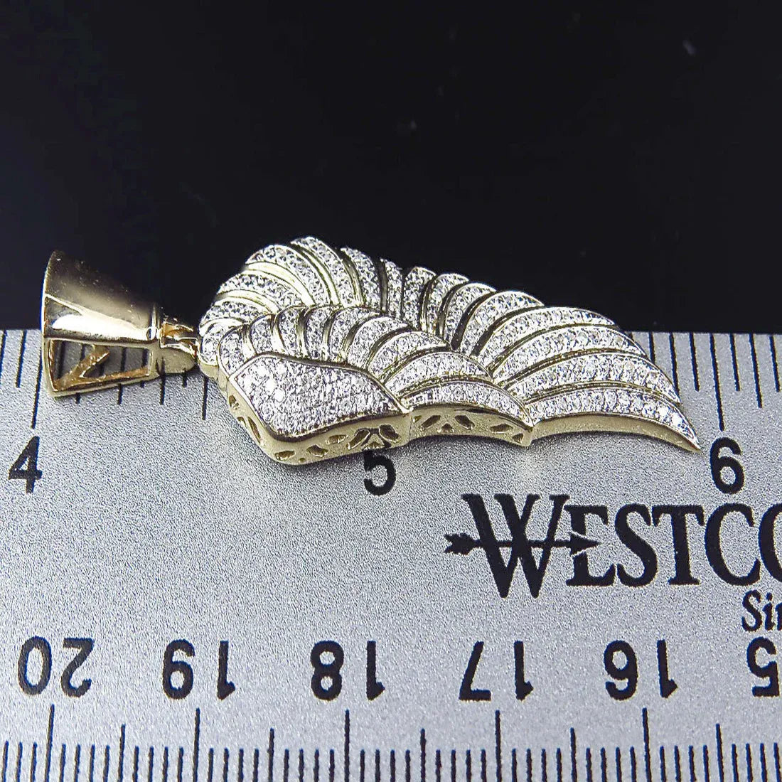 Angel Wing Diamond Pendant 14k Solid Gold - 0.732 CTW