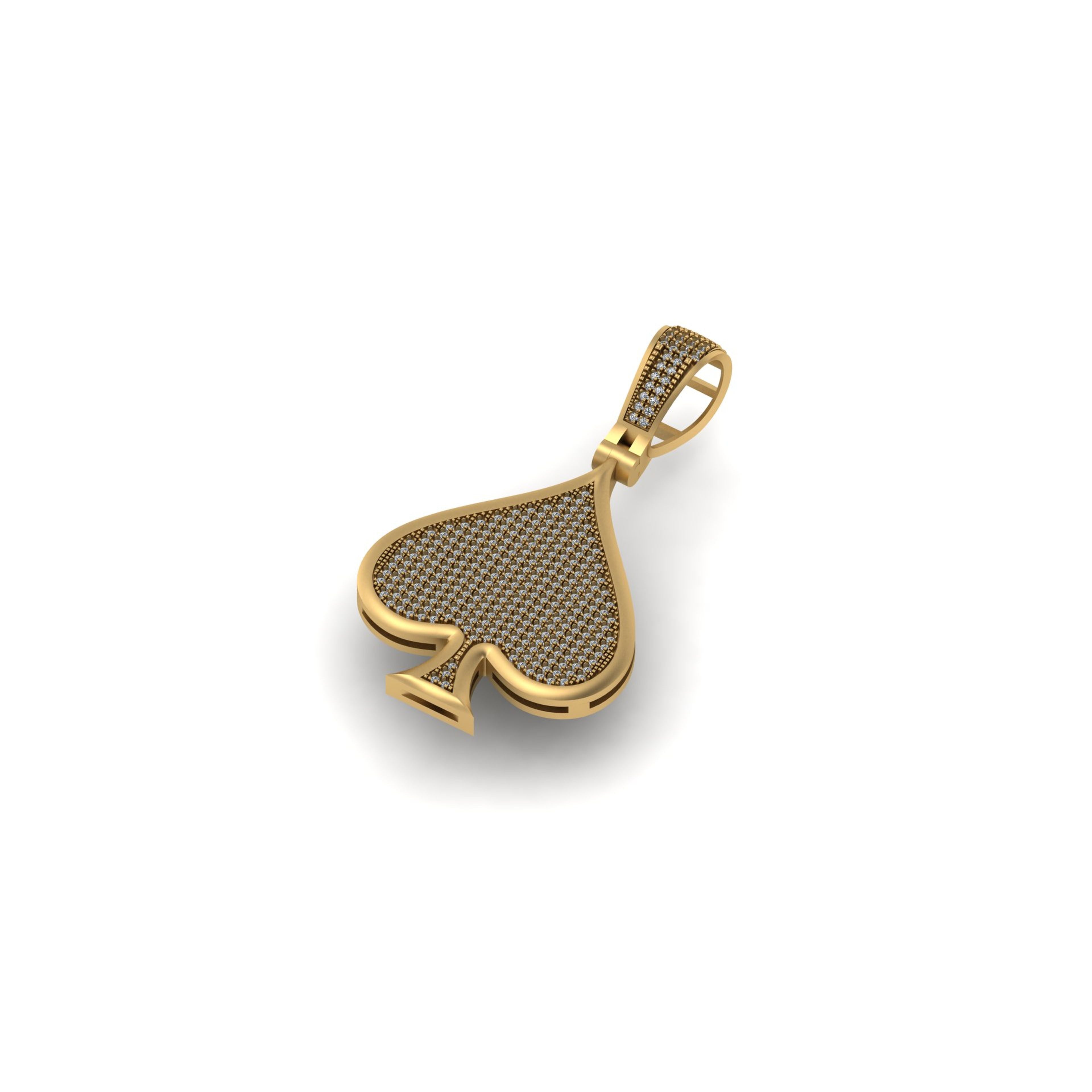 10K Gold ACE Hip Hop Diamond Pendant Lab-Grown - 1.76 CTW