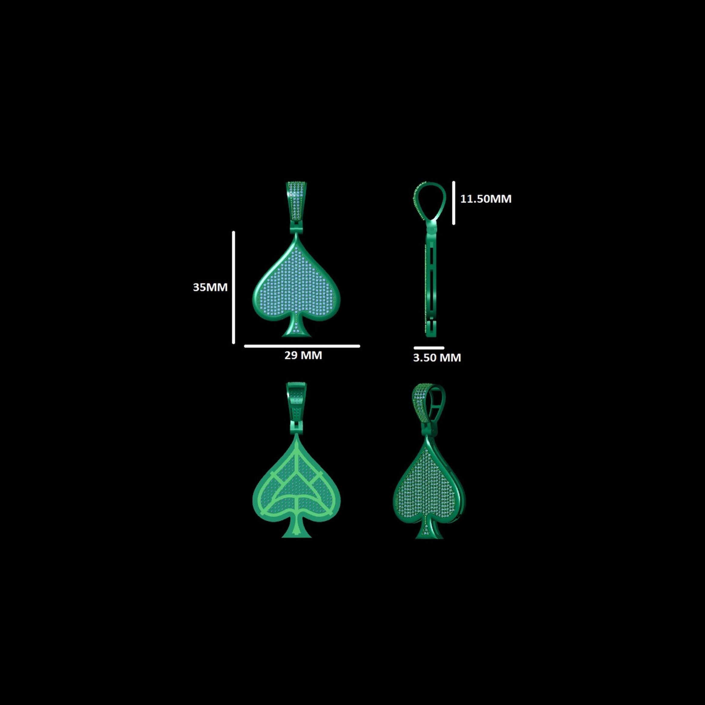 10K Gold ACE Hip Hop Diamond Pendant Lab-Grown - 1.76 CTW