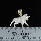 Men's Natural Diamond Bull Statement Pendant - 2.86 CTW