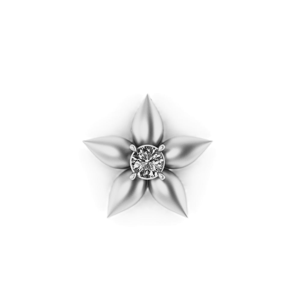 Flower Diamond Pendant 14K Solid Gold - 0.25 CTW