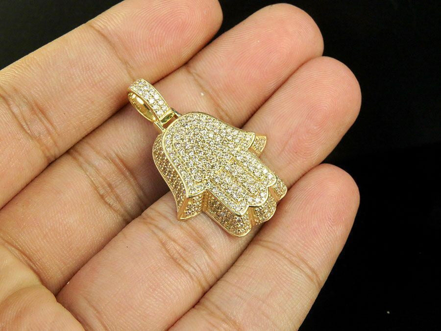 Hamsa Diamond Pendant 14k Solid Gold - 2.67 CTW