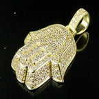 Hamsa Diamond Pendant 14k Solid Gold - 2.67 CTW
