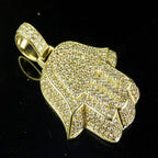 Hamsa Diamond Pendant 14k Solid Gold - 2.67 CTW