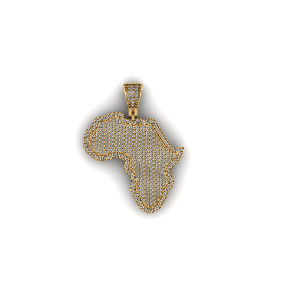 Africa Diamond Pendant 10K Solid Gold - 2.03 CTW