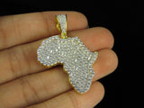 Custom 10K Real Gold Africa Iced Out Pendant