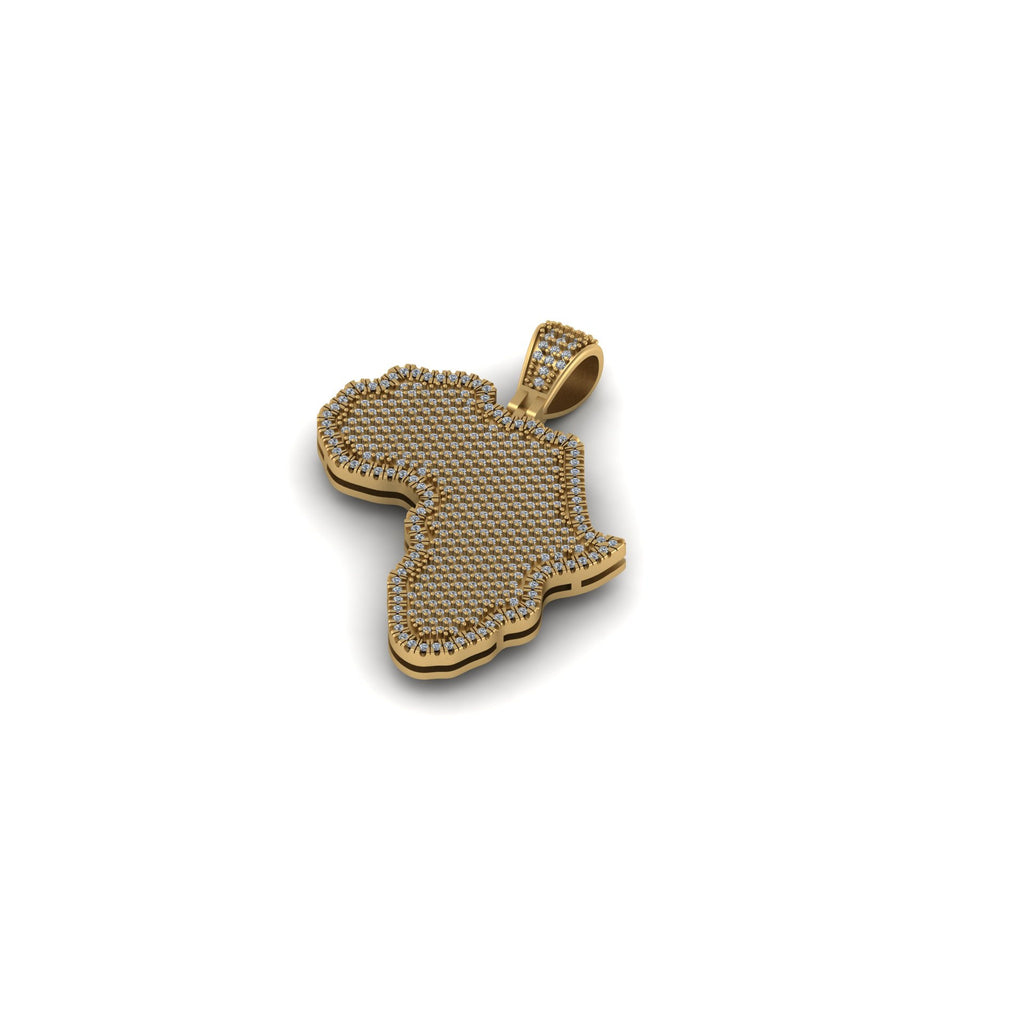 Africa Diamond Pendant 10K Solid Gold - 2.03 CTW