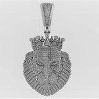 Gold King Lion Diamond Pendant VVS Diamonds - 4.50 CTW