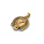 14K Gold VVS Diamond Horse Shoe Pendant Lucky Charm - 0.21 CTW