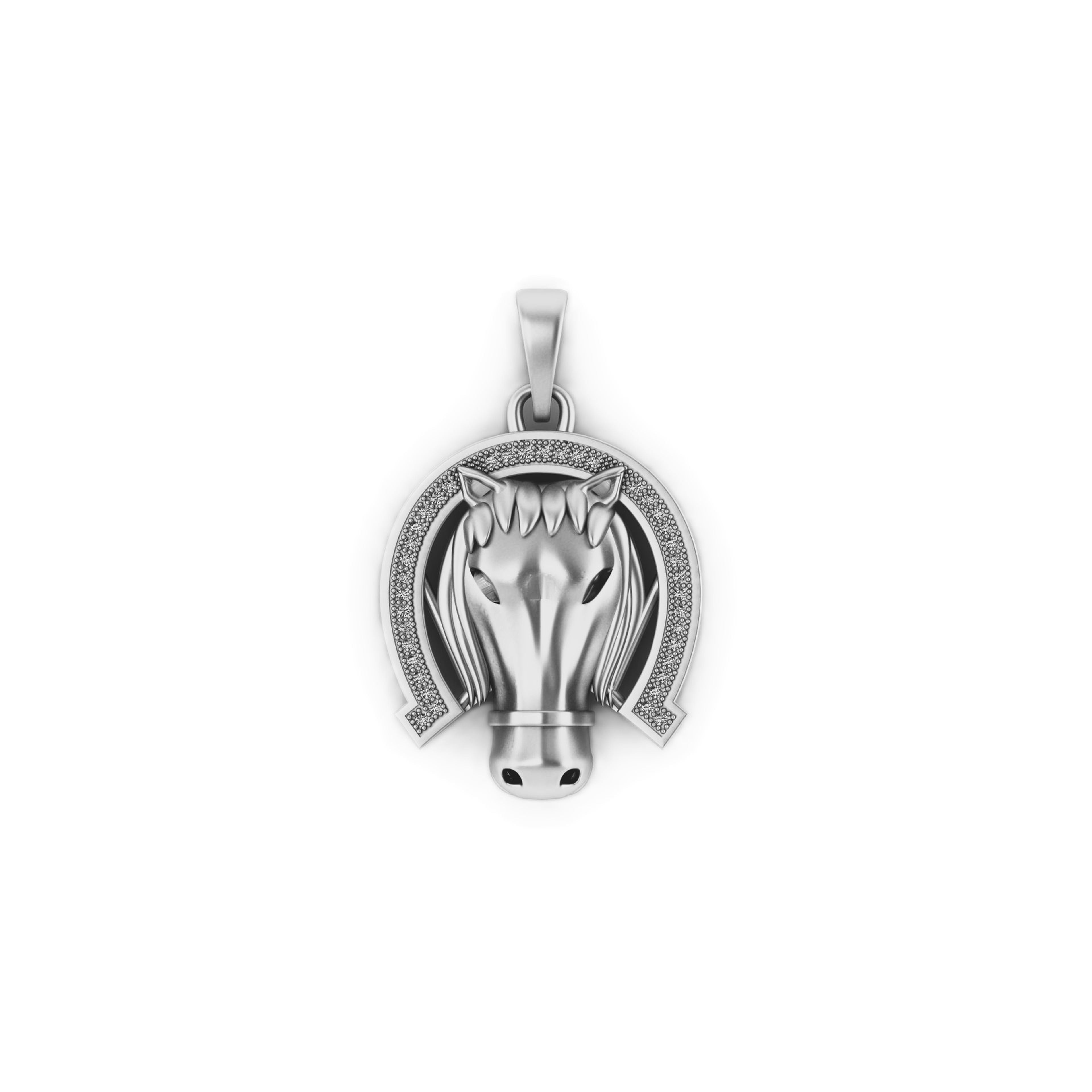 14K Gold VVS Diamond Horse Shoe Pendant Lucky Charm - 0.21 CTW