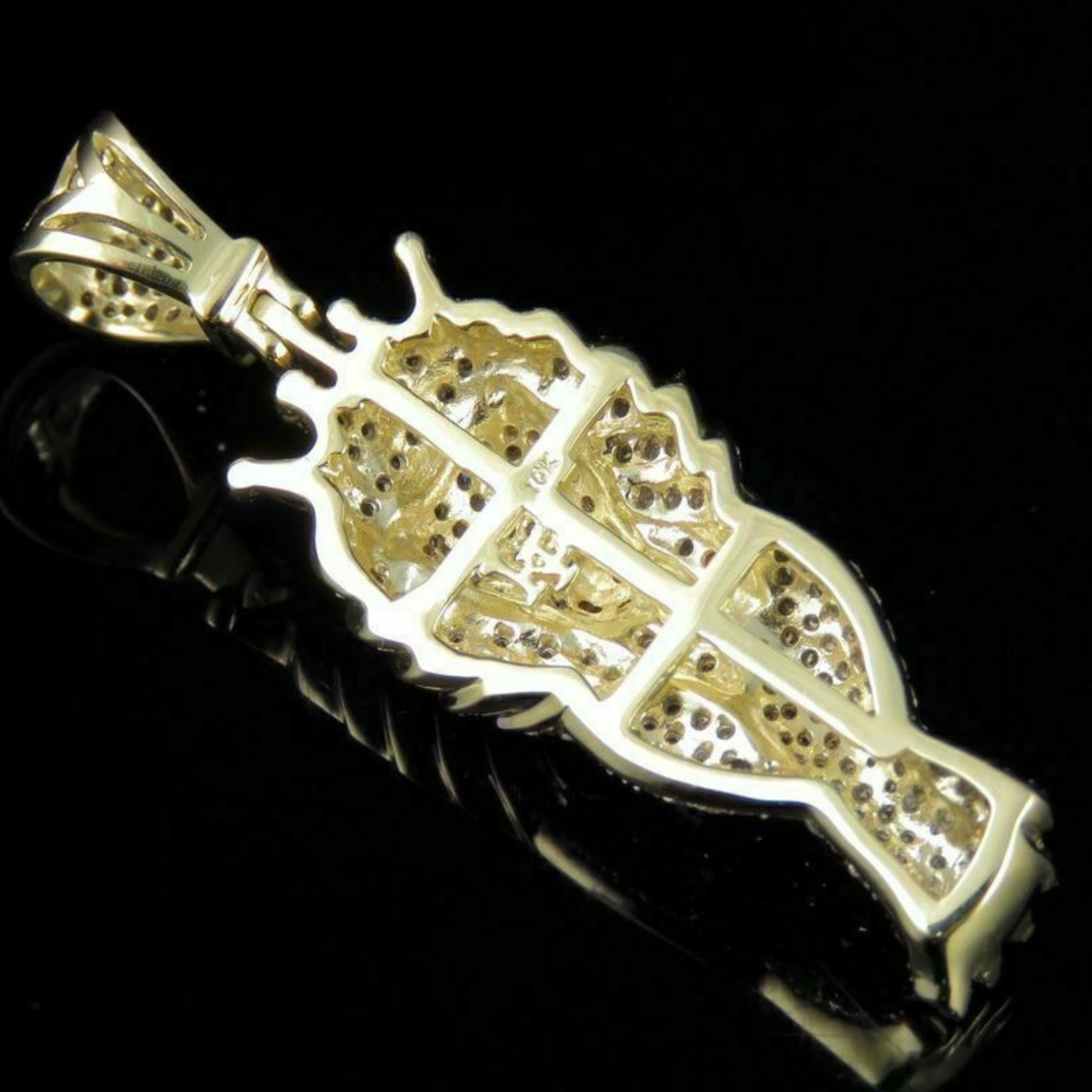 Lion Diamond Pendant 14k Solid Gold - 1.47 CTW