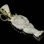 Lion Diamond Pendant 14k Solid Gold - 1.47 CTW