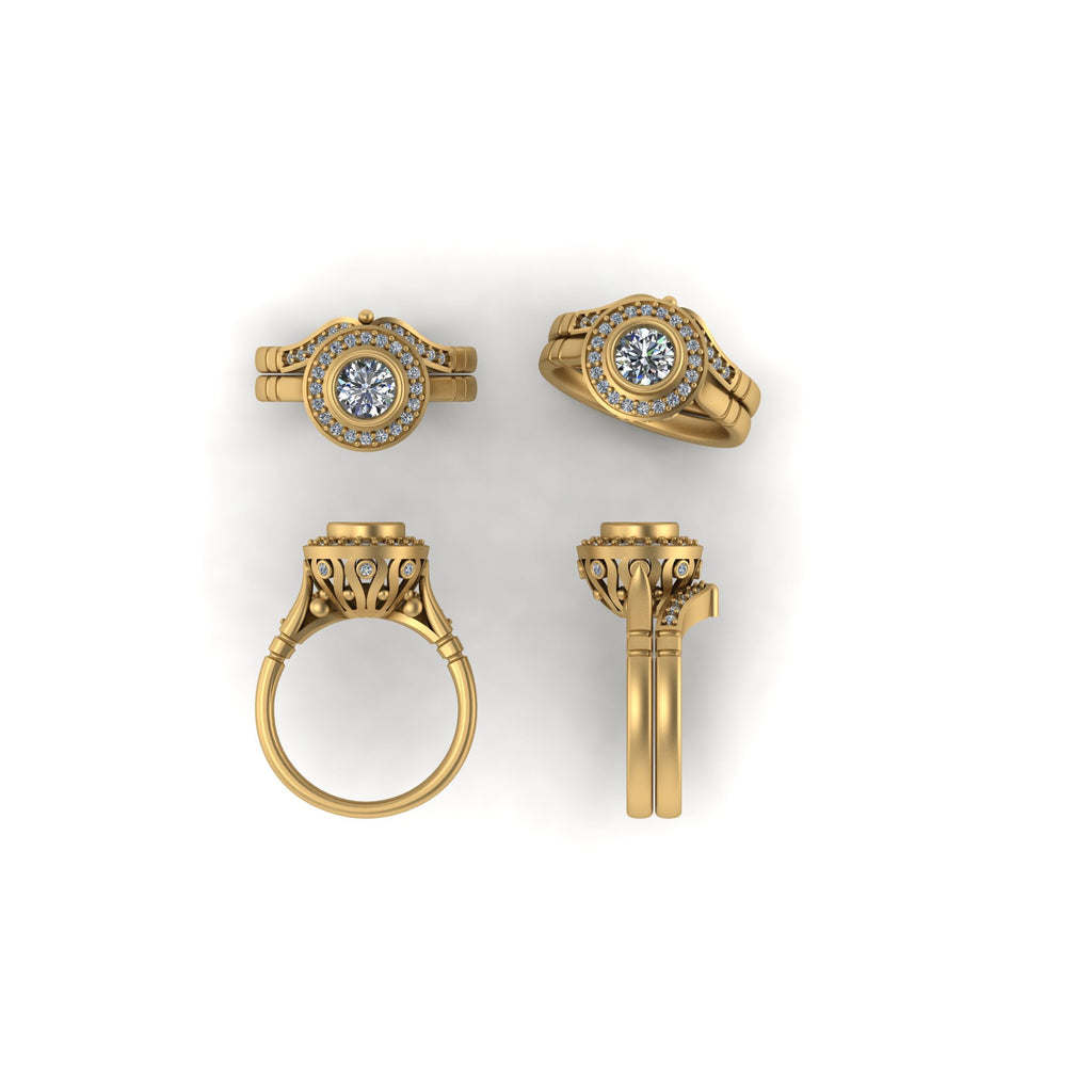 14K Solid Gold Bezel Ring